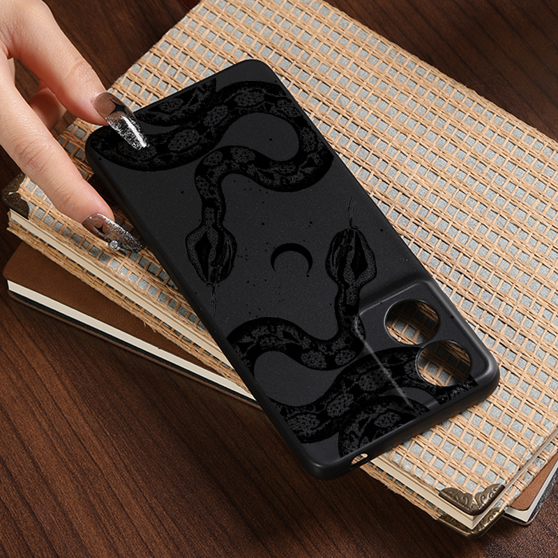 luxury silicone for motorola g54 g60 pattern black snake phone case for moto e13 g04 g50 5g g13 g23 4g g14 g34 eur   g84 g73 edge 30 fusion 30  30 pro 30 40 50 neo 2023   shockproof nw1 cell cases camera lens   details 2