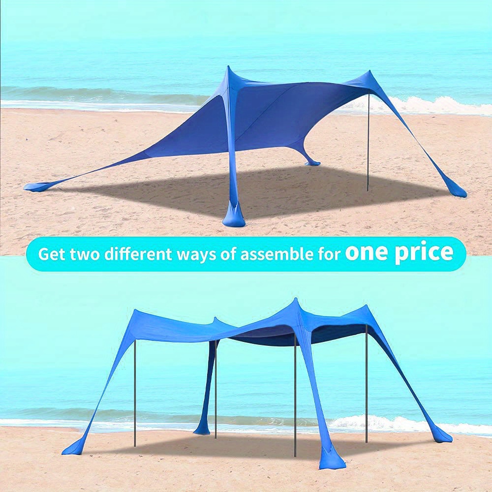 

Waterproof Beach Canopy Tent For 2 - Durable Polyester, Hook & Loop Closure, Perfect For Family Outings, Fishing, And Camping Beach Tent Beach Tent Sun Shelter