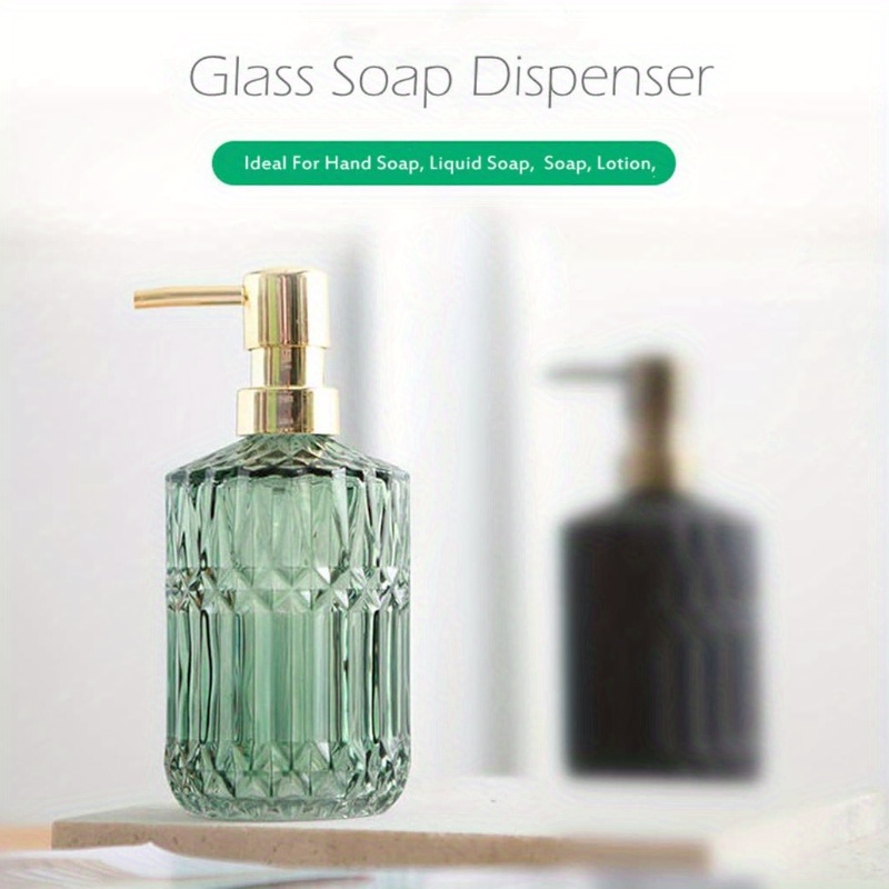 

Elegant Glass Soap Dispenser With Abs Pump - Refillable, Bpa-free Lotion & Shampoo Bottle For Bathroom And Kitchen, Christmas/ Gift Decoration