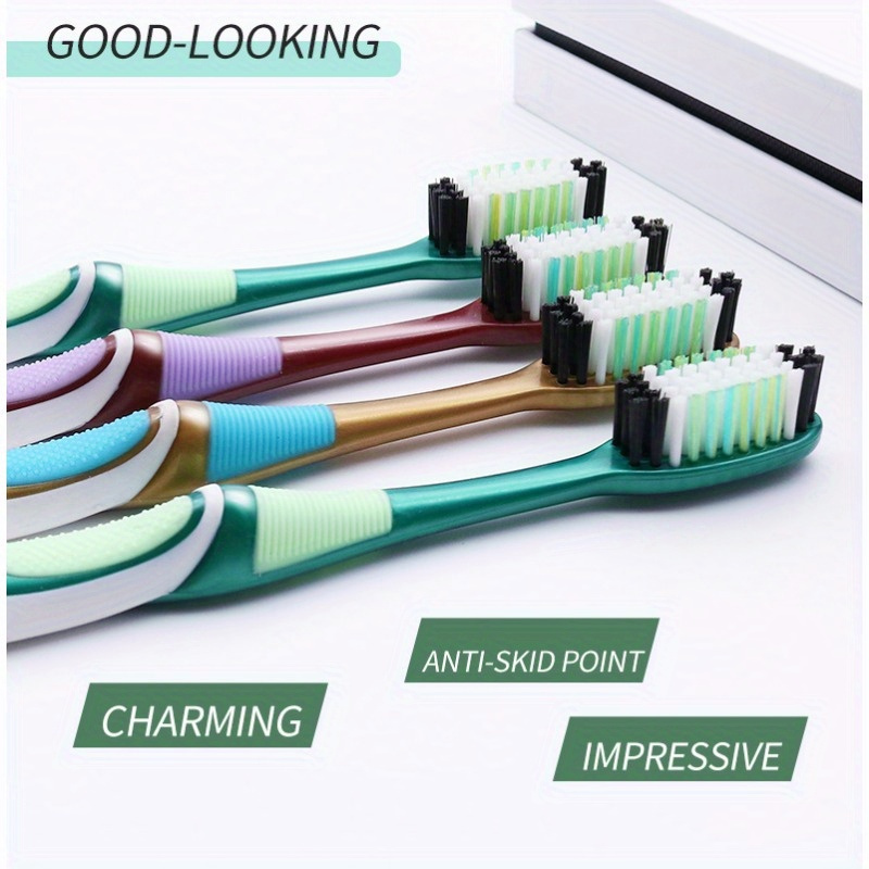 

[6pcs Toothbrushes] 6pcs Microfiber Toothbrushes For Adults, Skid-resistant, Ergonomic Handles, Charmin Design, With Anti-cavities & Gingivitis For Cleaning