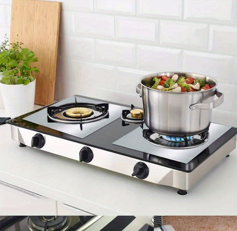 1pc     gas stove burner cover reusable non stick heat resistant protects stovetop no electricity needed details 0