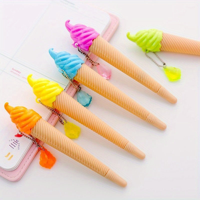 

6pcs Mini Ice Cream Gel Pens With 0.5mm Black Ink - Perfect For School, Office & Gifts - Ideal For Back To School, Christmas & Thanksgiving