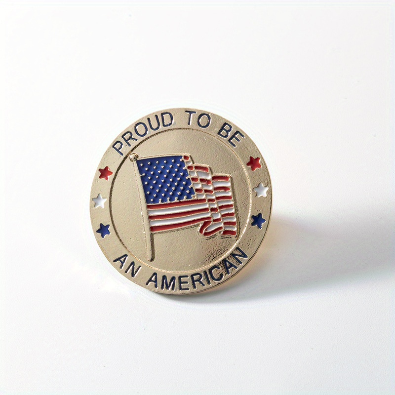 

1pc Alloy Patriotic American Flag Brooch Pin, Personality Style, Independence Day Republican Campaign Metal Lapel Pin