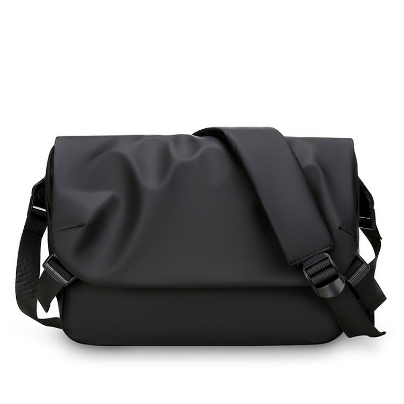 Herentas, casual sporttas met flap, verstelbare schuine schoudertas