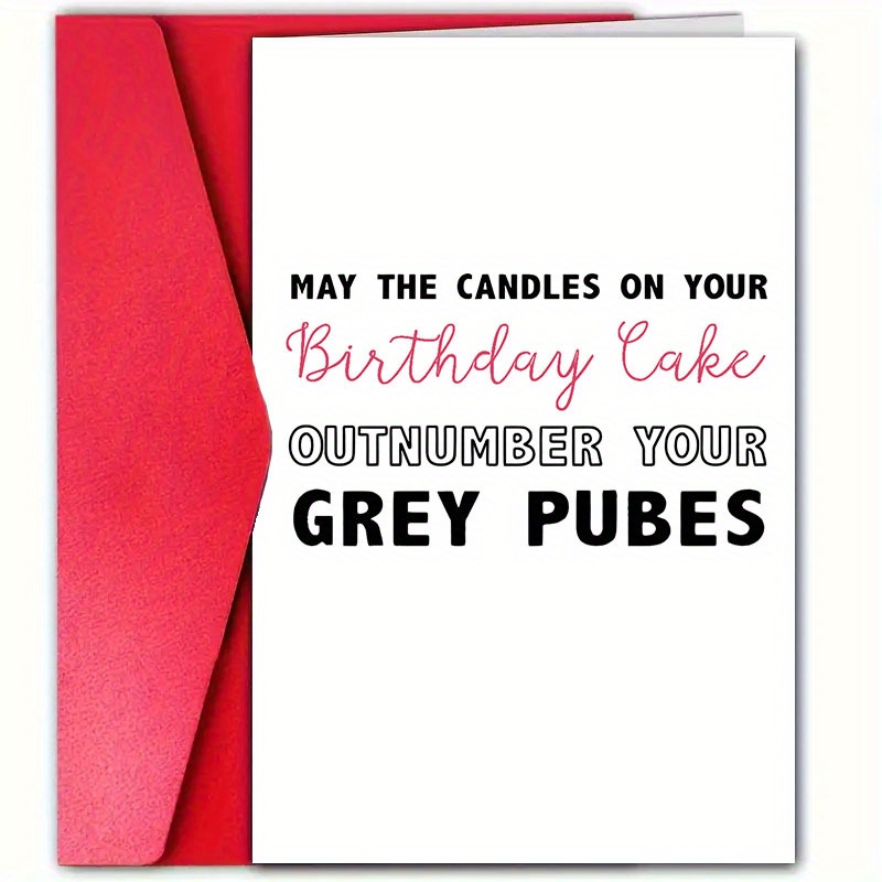 

Funny Risque Birthday Card For Any Recipient, Humorous Over-the-hill Celebration, Greeting Card With Envelope, Paper Material, Naughty Joke Card For Friends, Spouse, Adults, 1pc