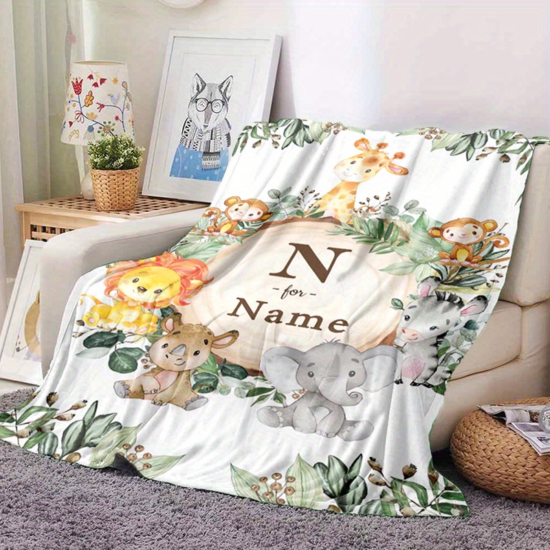 

Custom Name Blanket, Animal Throw Blanket, Personalized Lightweight Throw Blanket, For Bedroom Sofa Outdoor Blanket Birthday Gifts