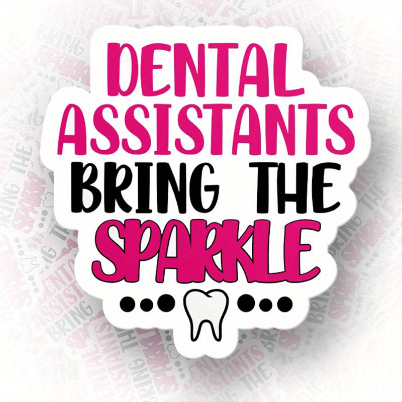 

Sparkle Teeth Vinyl Decal - Self-adhesive, Single-use Sticker For Hard Hat, Laptop, Water Bottle, Phone, Car - Applies To Plastic, Glass, Metal, Ceramic - Funny Dental Profession Gift