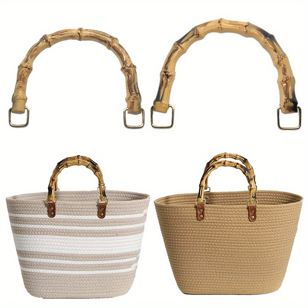 

Diy Bamboo Handbag Handle - Versatile & Durable Round Purse Accessory, Easy Install - Perfect For Crafting Unique & Clutches