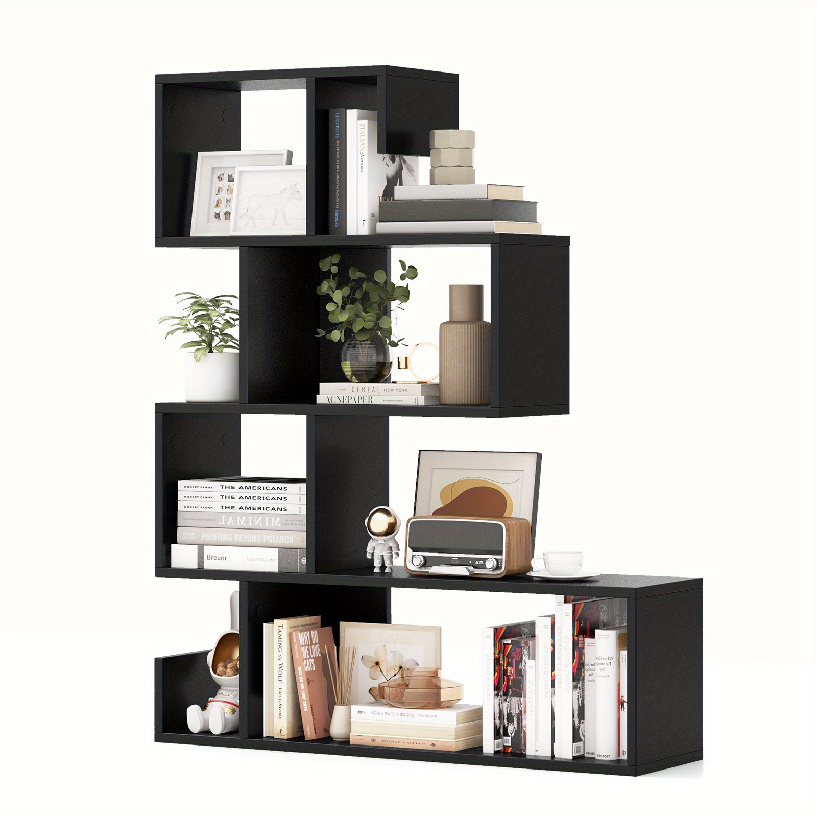 Image of 5-tier Bookshelf W/ Open Cubes Anti-toppling Kits Freestanding Bookcase
