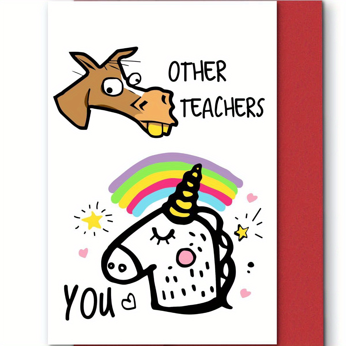 

1pc Funny Cute Greeting Card For Teacher Blessing Card Christmas Thanksgiving Halloween Gift, A Fun Lovely Greeting Card For Teachers, Christmas, Thanksgiving, Halloween.