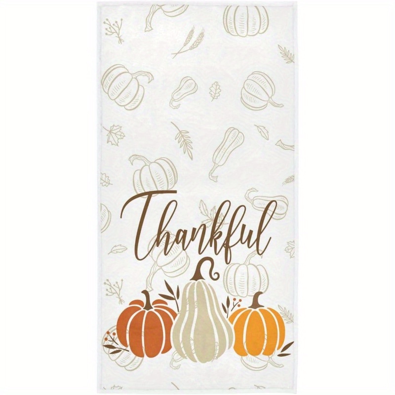 

Super Soft Thanksgiving Hand Towel With Pumpkin Design, Woven Polyester Guest Towel, 240gsm, Modern Rustic Fall Kitchen And Bathroom Décor, Multipurpose 18x26" Oblong Towel - Fantasy Theme