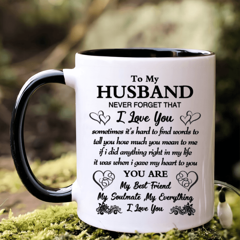 

1pc, 3a Grade, To My Husband, Best Gift For Husband, Funny Mug, 11oz Ceramic Coffee Mug, Room Decoration, Summer And Winter Drinking Cup, Birthday Gift, Holiday Gift, Christmas Gift, New Year Gift,