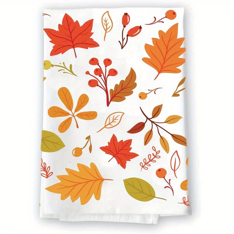 

Polyester Kitchen & Bathroom Towels - 18x26 Inches, Modern Fall Decor With Pumpkin & Designs For Thanksgiving And Halloween