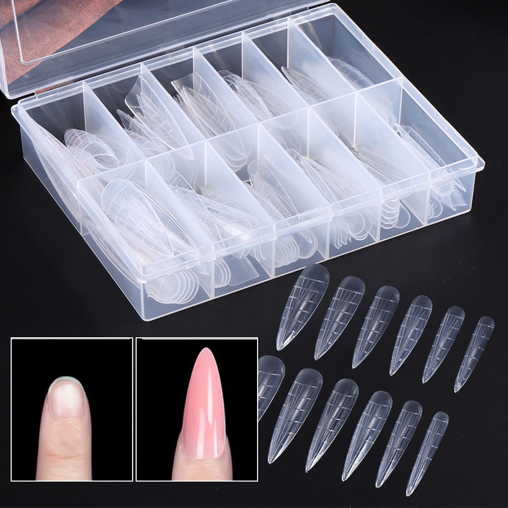 

120pcs Professional Nail Extension Forms Set, Clear Full Cover Acrylic Nail Molds, Flexible & Reusable Nail Art Tools, Unscented Plastic Template For Diy Nail Extensions & Sculpting