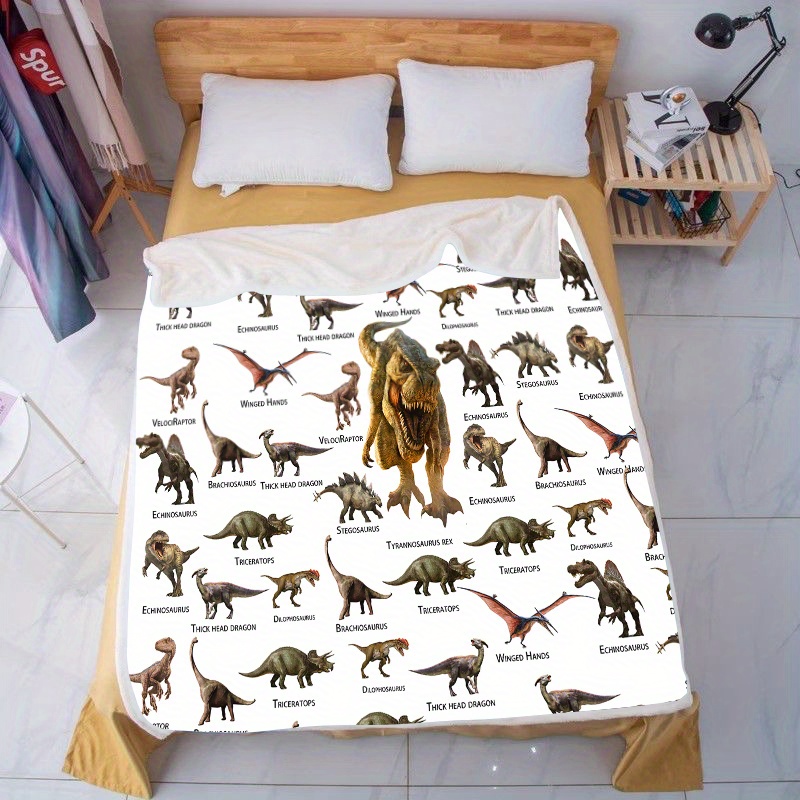 

Dinosaur Fleece Throw Blanket - Digital Print, Contemporary Style, All Seasons, 51" X 59