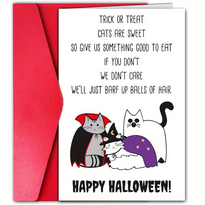 SuperShunhu Halloween-Karte Mit Katzen-Motiv - Süßes Oder Saures Design, Für Katzenliebhaber