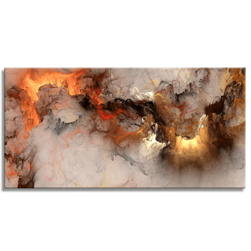 

Abstract Clouds Modern Wall Art Decor Orange Abstract Poster Art Abstract Wall Art For Living Room Bedroom Kitchen Home And Office Wall Decor Wooden Frame - Thickness 1.5inch