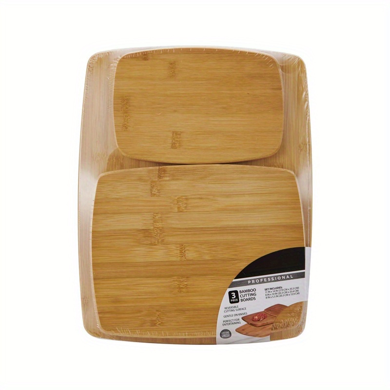 

3-piece Kitchen Cutting Board Set Bamboo Wood