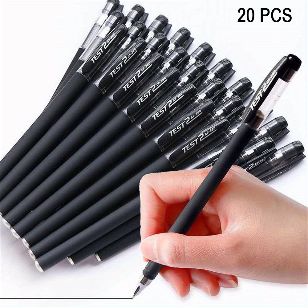 TEMU 20pcs 0.5mm Black Ballpoint Pens For School Students Or Office Use, Business Signature Pens, Office Student Exam Pens, Ballpoint Pens