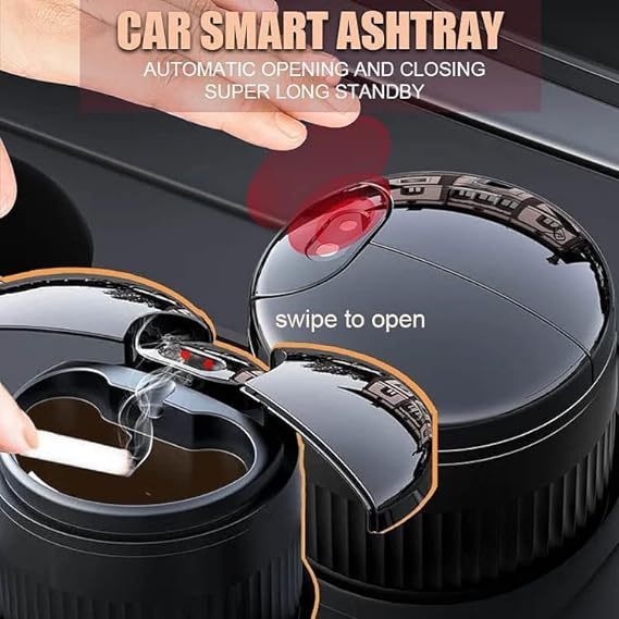 intelligent automatic opening and closing smokeless design with infrared sensor odor proof lid   vehicle cigarette disposal Product details 5