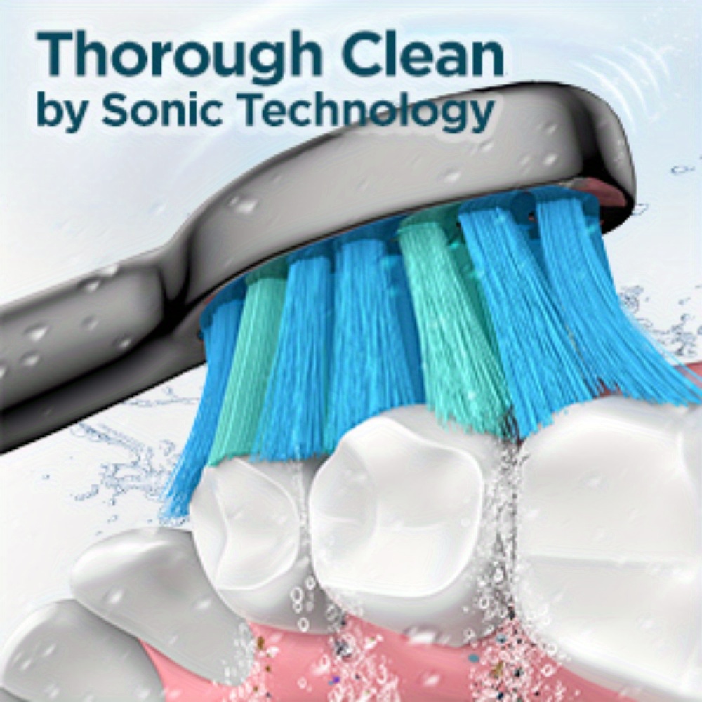 Elektrische Tandenborstel - Sonico Elektrische Tandenborstel Reisborstel Oplaadbaar met 8 Borstelkoppen, Tasje, 5 Standen, Donkerzwart