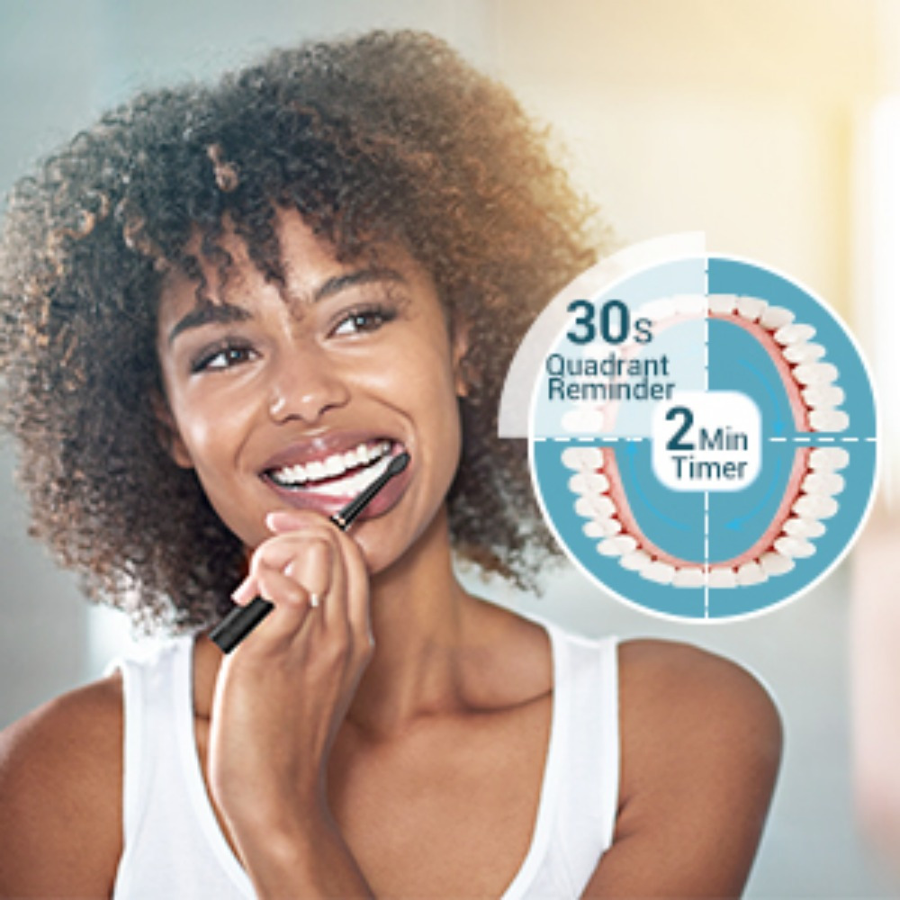 Elektrische Tandenborstel - Sonico Elektrische Tandenborstel Reisborstel Oplaadbaar met 8 Borstelkoppen, Tasje, 5 Standen, Donkerzwart