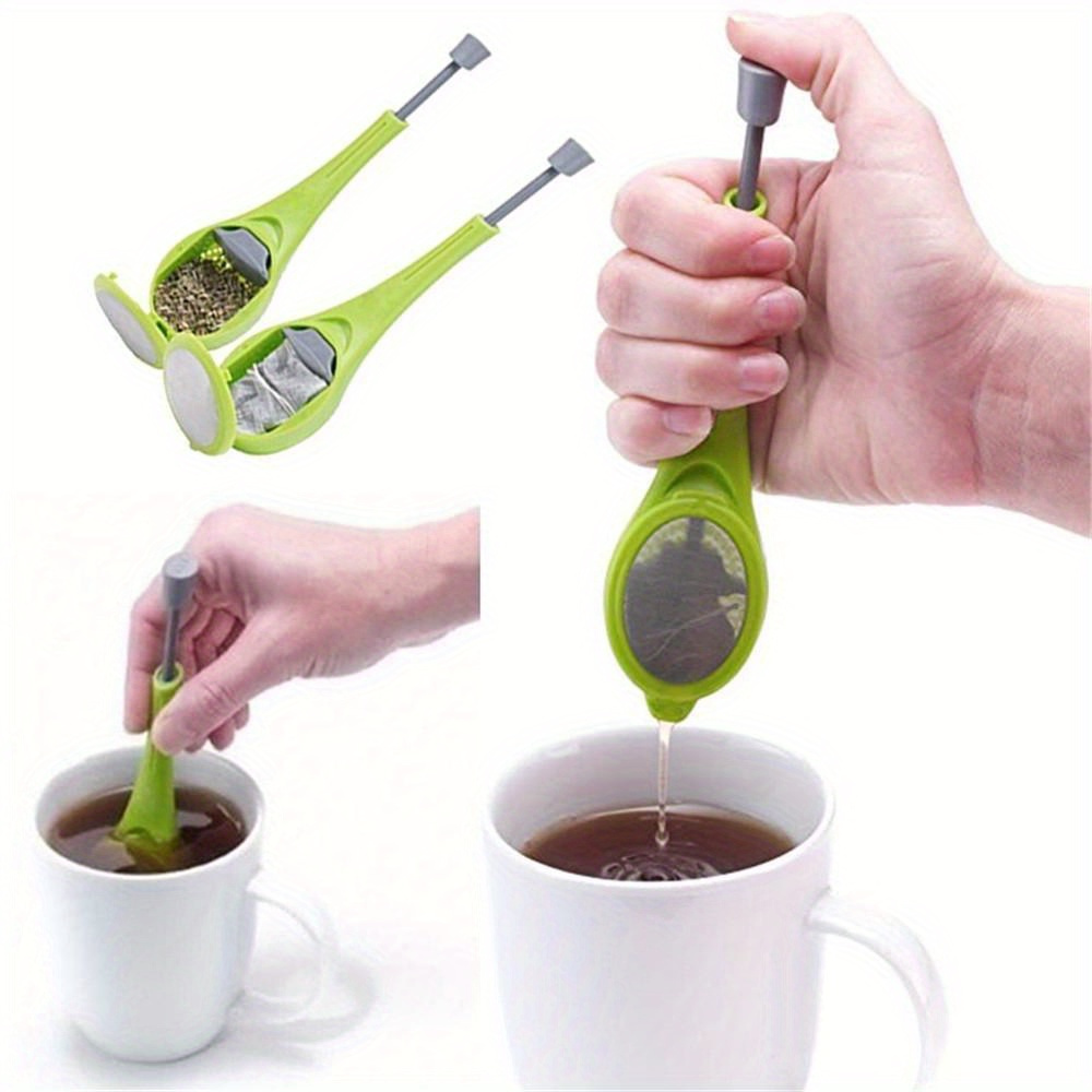 

Easy- & Coffee Infuser - Stirring Spoon Strainer With Mesh Cover For Loose Leaf Or Bagged Teas, Dishwasher Safe, Green