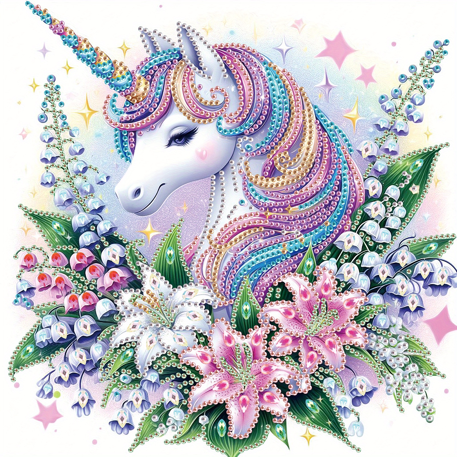 

Unicorn 5d Diy Diamond Painting Kit - Drill With Special Shaped Crystals, Canvas Art For Decor, Craft Hobby, 11.8x11.8 Inches