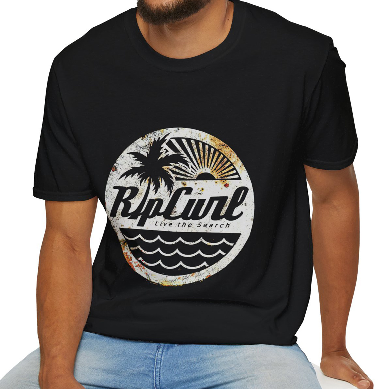 

Fancy Palm Tree Print T-shirt, Men's Casual Comfy Tee, Trendy Short Sleeve Top For Summer Daily Wear