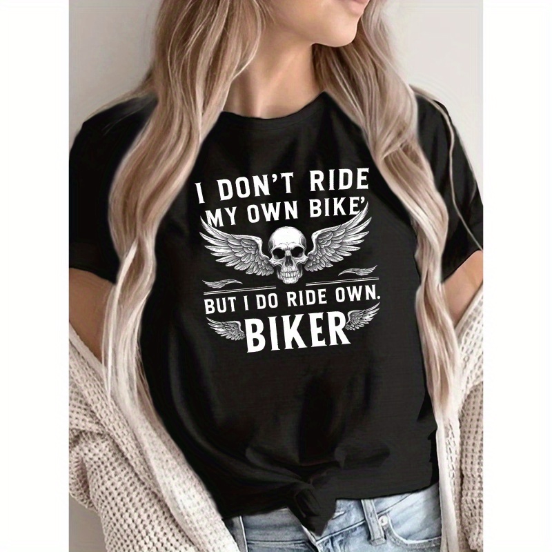 

Biker Winged Skull Illustration Women's T-shirt