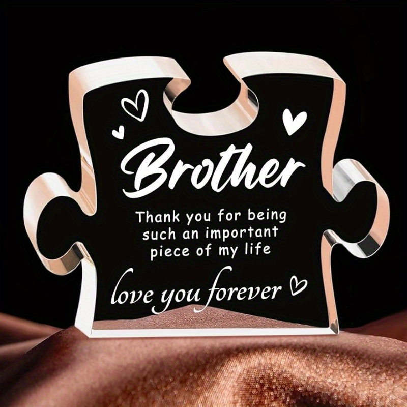 TEMU Gifts For Brother, Christmas Birthday Gifts For Brother From Sister Brother Acrylic Block, Christmas Graduation Wedding Gifts For Brothers, Best
