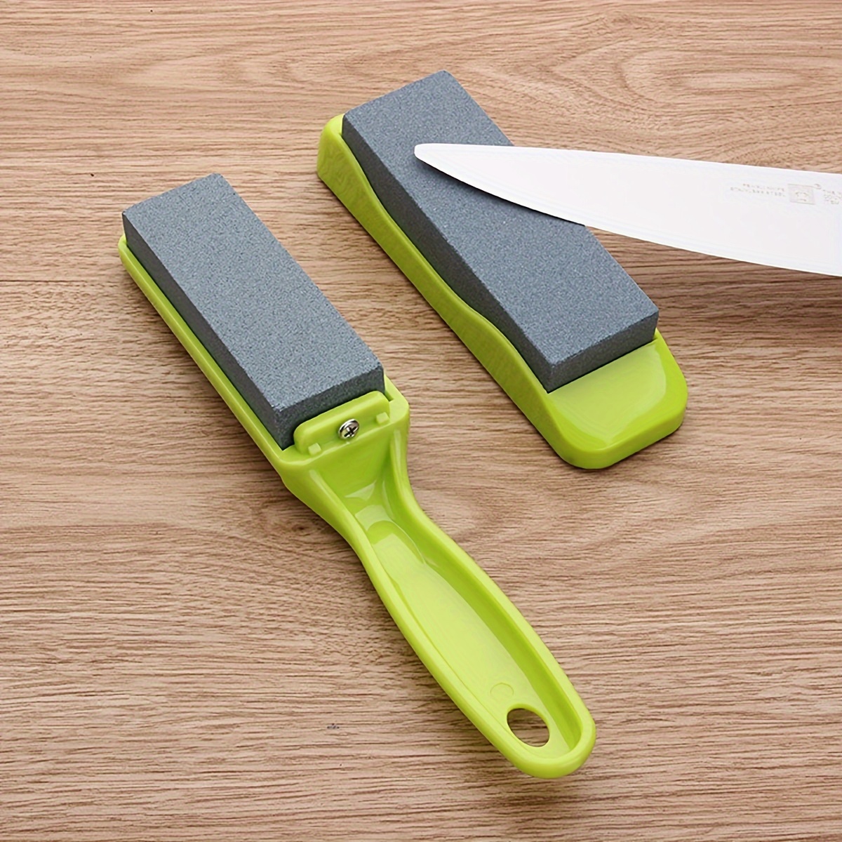 

Handheld Knife Sharpener With Medium Grit Stone For Quick, Safe Blade Sharpening - No Power Needed, Ergonomic Design