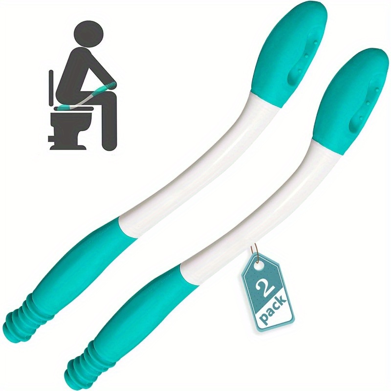 

2pcs Long Reach Toilet Aid Wipers - 15.7" Butt Wiper Tools For Elderly, Disabled & Pregnant - Bathroom Self-assist