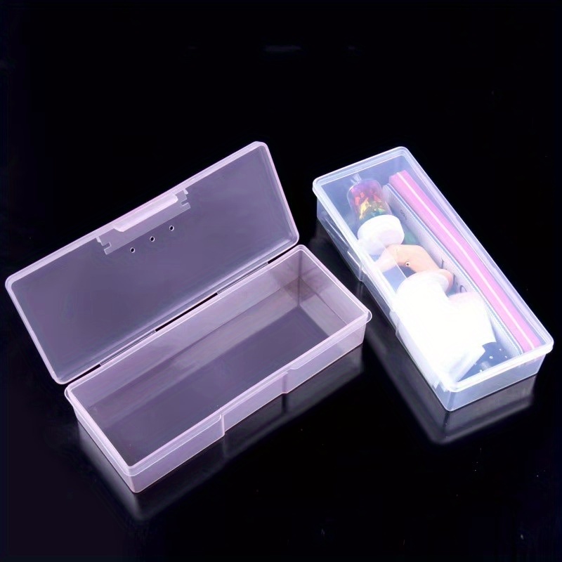 

10pcs Transparent Storage Boxes For Nail Art Tools, Small Ornaments, Stationery, Etc. Large Capacity And To Carry