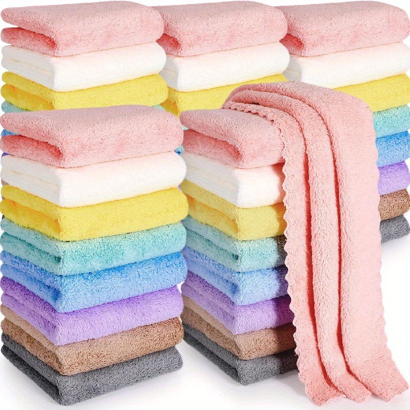 

10pcs Luxurious Soft Washcloths Set - Ultra-absorbent, Quick- Towels - Versatile 9.8*9.8in Household Cloths For Bathroom & Daily Use - Essential Home Supplies