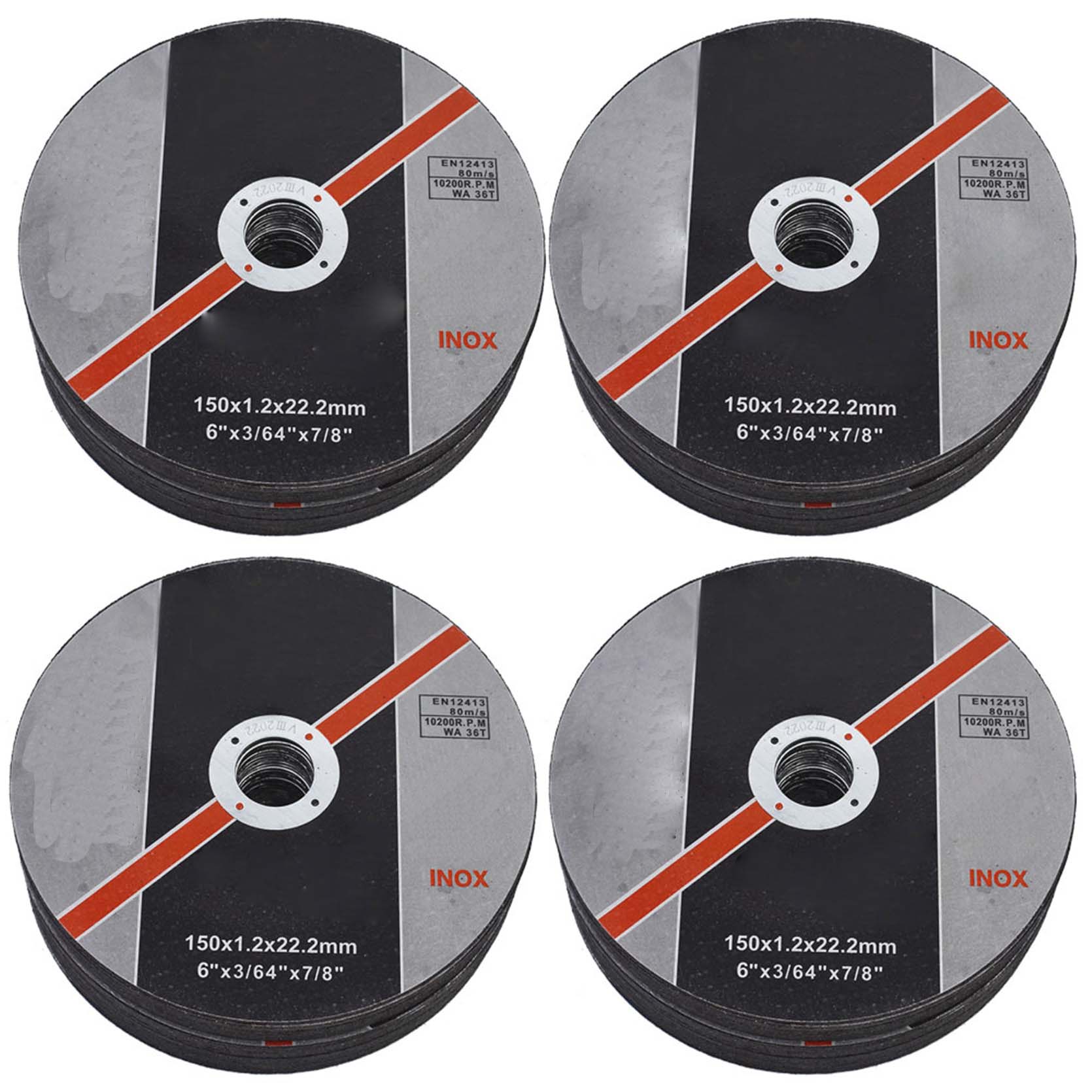 

100 Pack 6"x.045"x7/8" Cut-off Wheel - Metal & Stainless Steel Cutting Discs