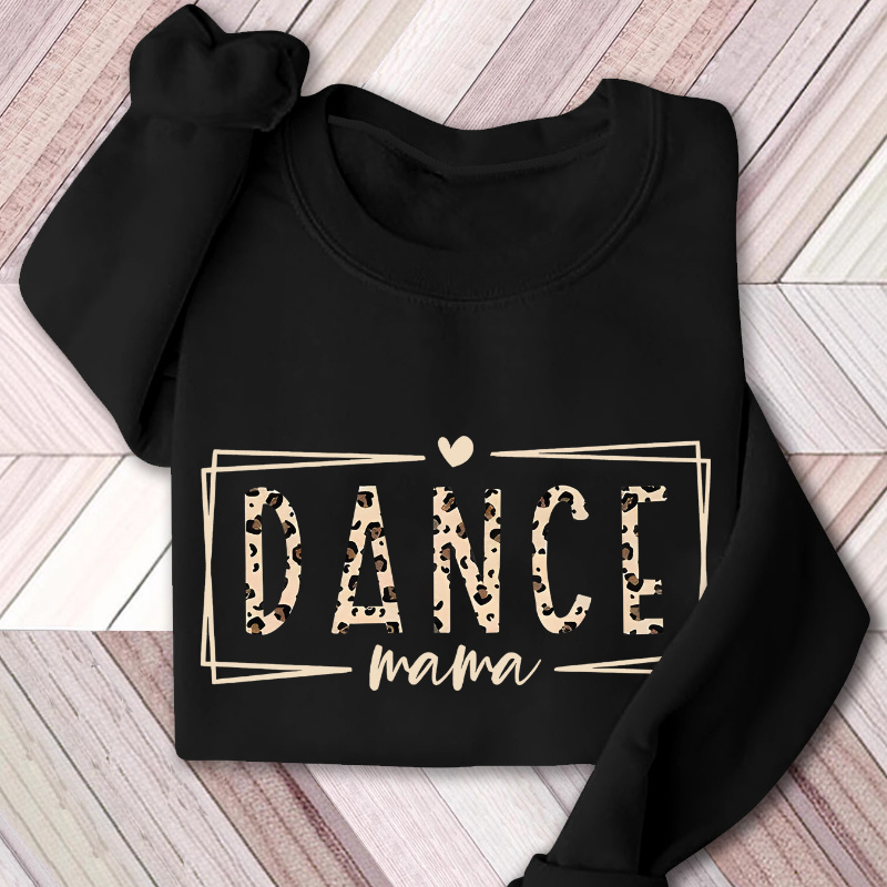 

Plus Size Dance Mama Print Sweatshirt, Casual Long Sleeve Crew Neck Pullover Sweatshirt, Women's Plus Size Clothing