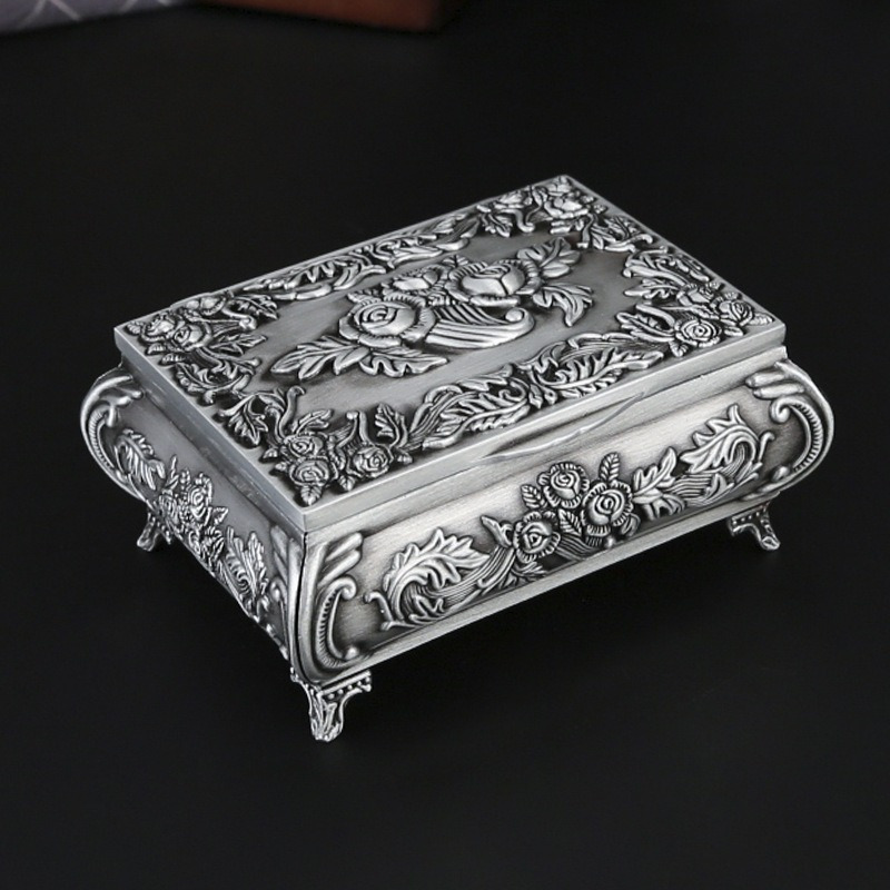 

Metal Jewelry Box - Small Organizer For , & Necklaces | Snap | For Women