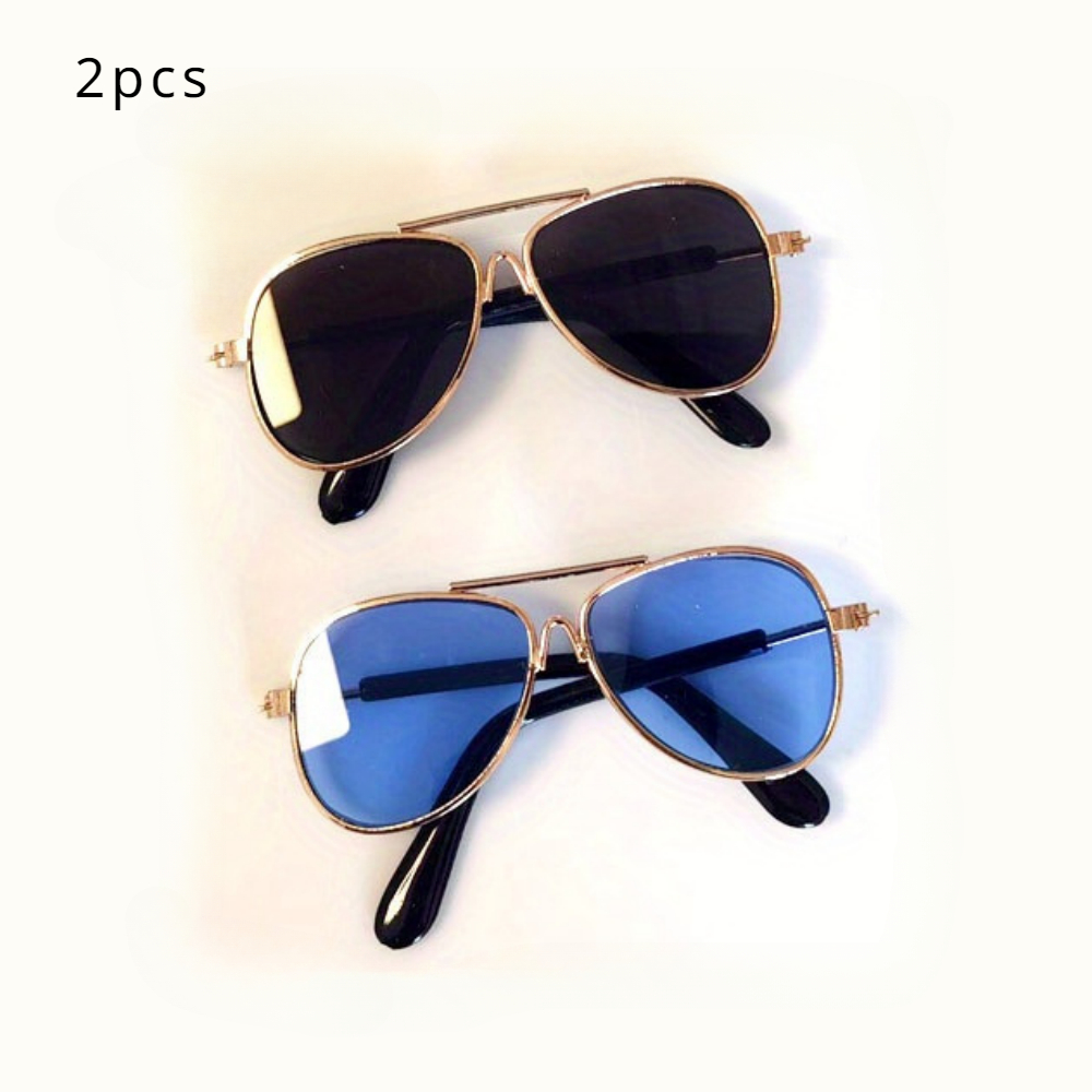 Image of 2pcs Fashion Glasses For Cats & Small Dogs - Trendy Glasses In Assorted Colors, Photo Props & Pet Festivals, Pet Glasses