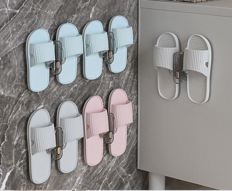 1  functional wall mounted towel slipper drying rack no drill space saving bathroom organizer for shoes and towels plastic   details 1