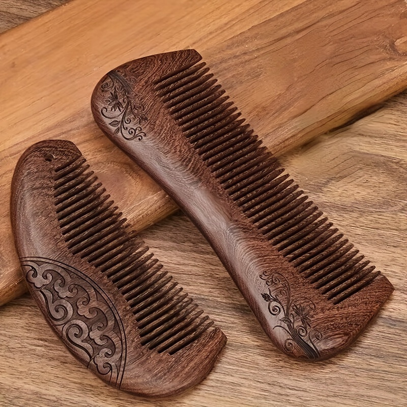 

Sandalwood Fine-tooth Comb For Normal Hair - Detangling & Scalp Massage, No Papaya