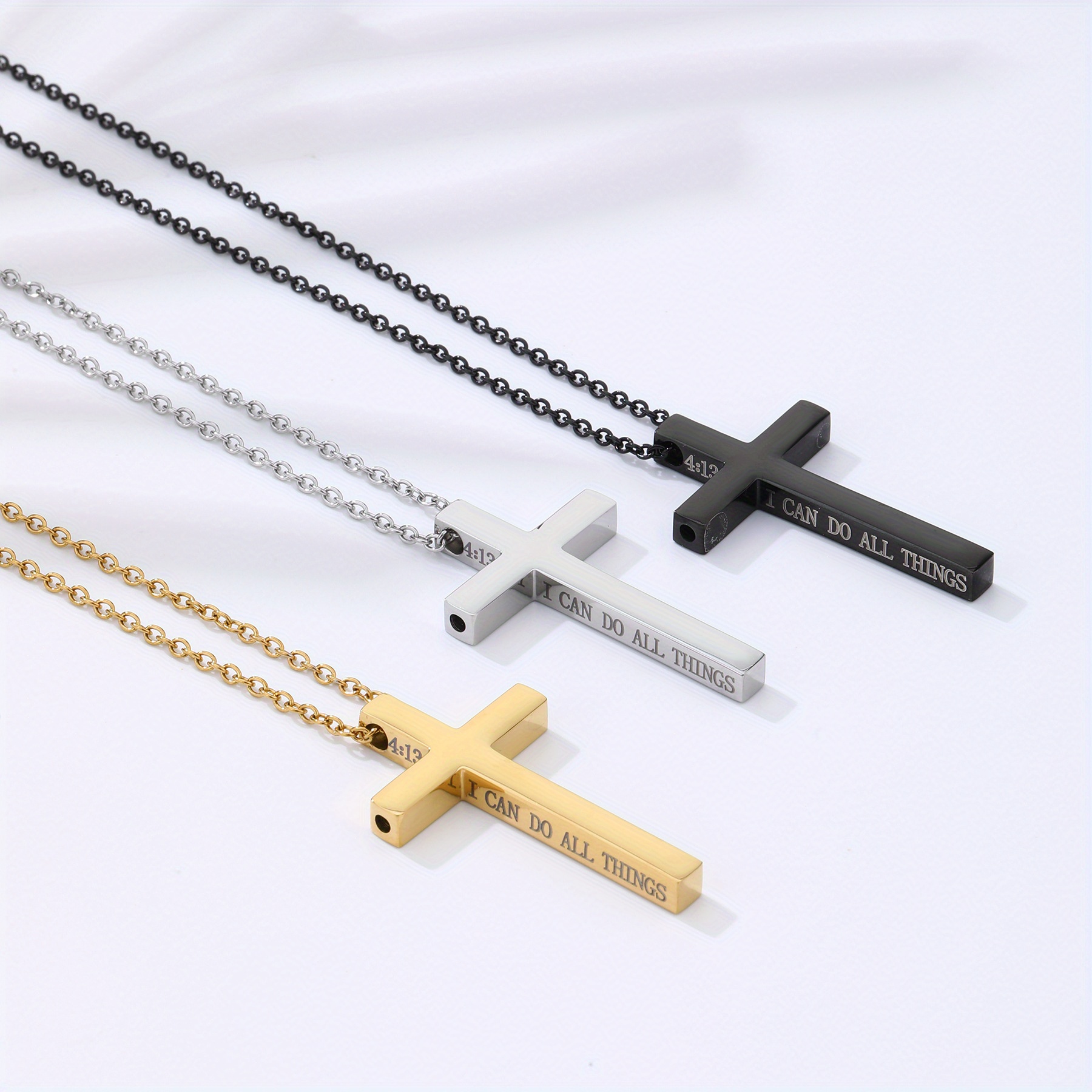 1pc all things men's cross necklace with side ventilation for