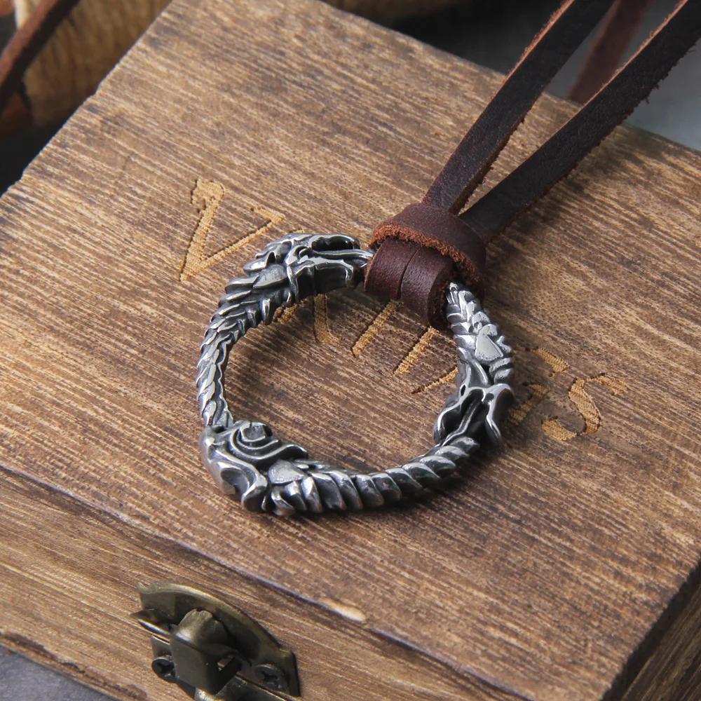 TEMU Gothic Infinite Nordic Dragon Necklace Charm Gothic Ornaments Amulet Viking Jewelry Present