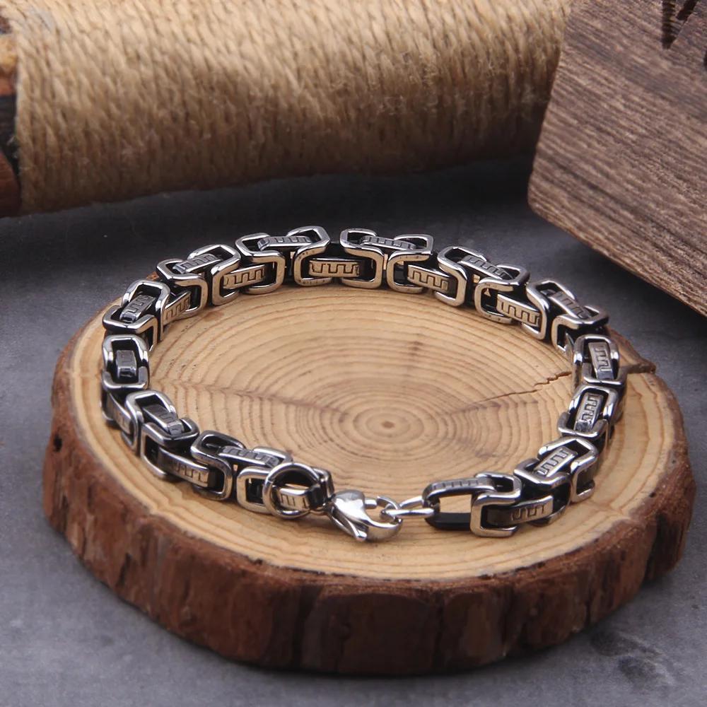 

1pc Bracelet Chaîne Cubaine en Acier Inoxydable pour Hommes, Figaro Vintage Métal Kpop Pulseras Emo Bijoux de Luxe Mignons Cadeau