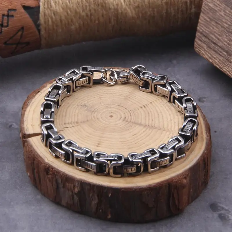 jewelry stainless steel cuban chain bracelet for men vintage metal kpop pulseras emo cute gift details 1