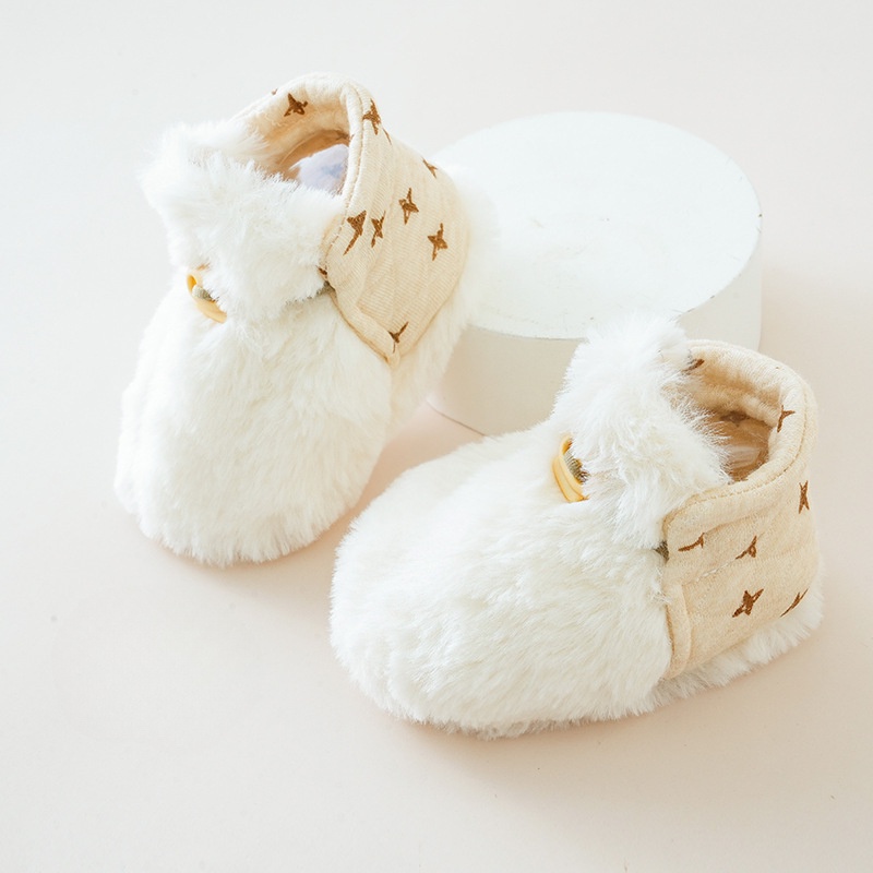 Infant Fleece-lined Prewalker Winter Booties, Floor Socks For Kids, Stylish Thermal Indoor Shoes For