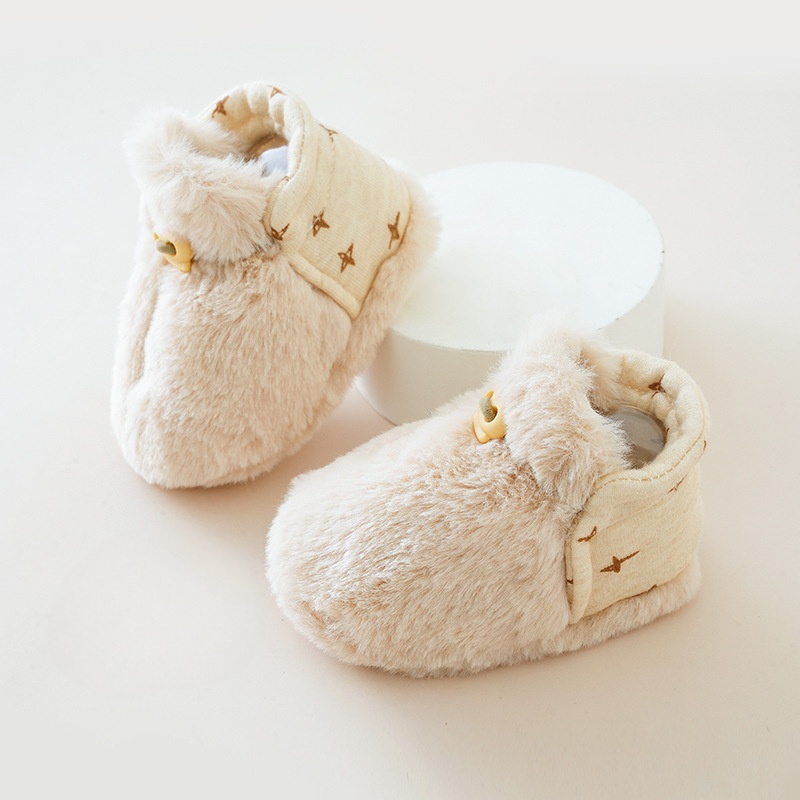 Infant Fleece-lined Prewalker Winter Booties, Floor Socks For Kids, Stylish Thermal Indoor Shoes For