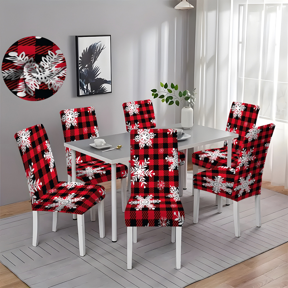 

Open) 2/4/6pcs/christmas Series Cover, Dining Chair Cover, Dirt Resistant, Oil Resistant, Dustproof, Cover, Suitable For Restaurant, Living Room, Office, Home Decoration, Washable, Suitable For All