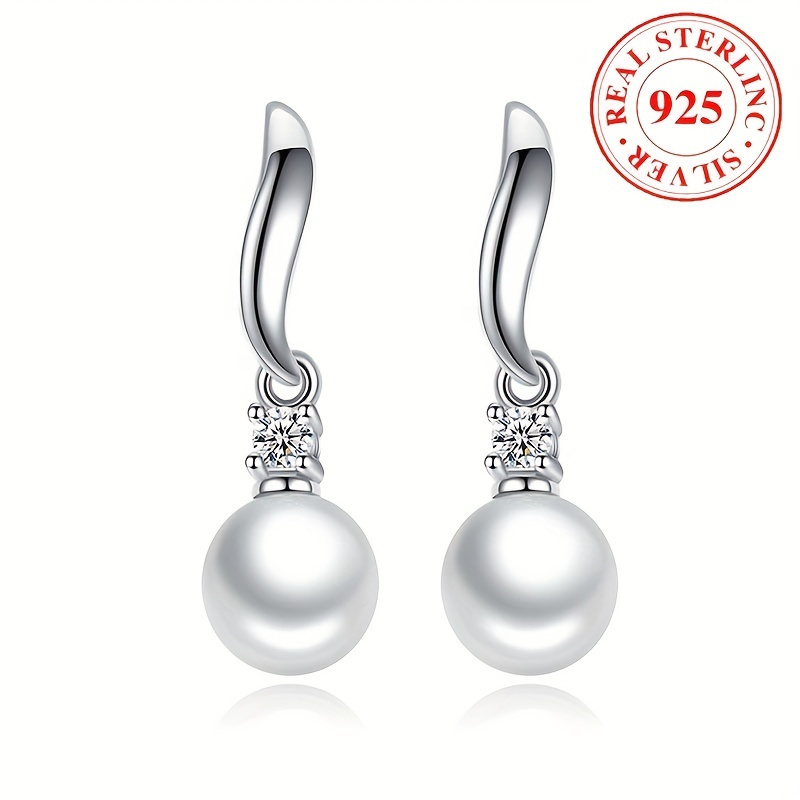 

925 Sterling Silver Freshwater - Hypoallergenic, Exquisite Craftsmanship, Simple Luxury Style For Daily Casual Wear - High-quality Material, Authentic Freshwater Pearl Jewelry