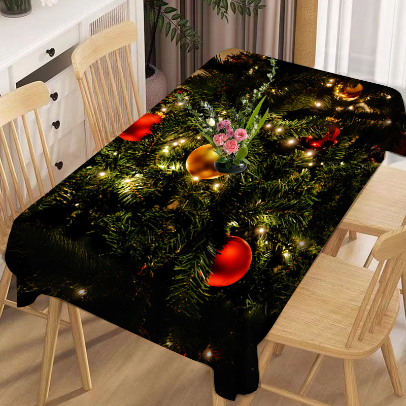 

& Oil- Rectangular Christmas Tablecloth - For Parties, Kitchens &